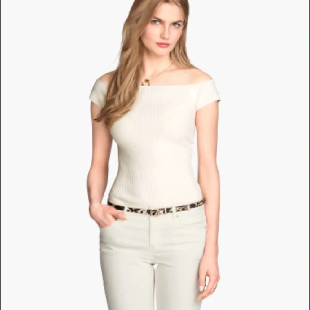 RARE - H&M Ribbed Off Shoulder Top ASO Royal - Picture 5 of 5